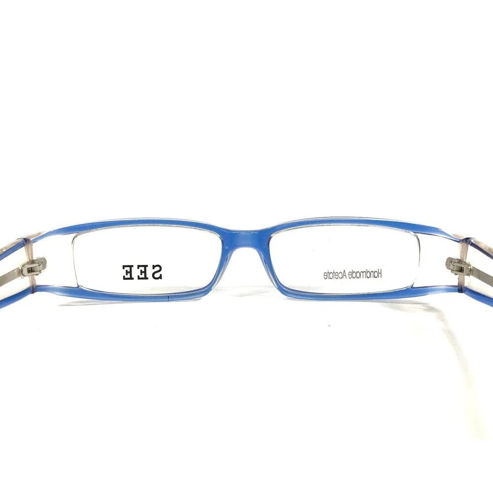 Vintage SEE Eyeglasses Frames 2608 COL. 104 Blue Clear Striped 56-13-135